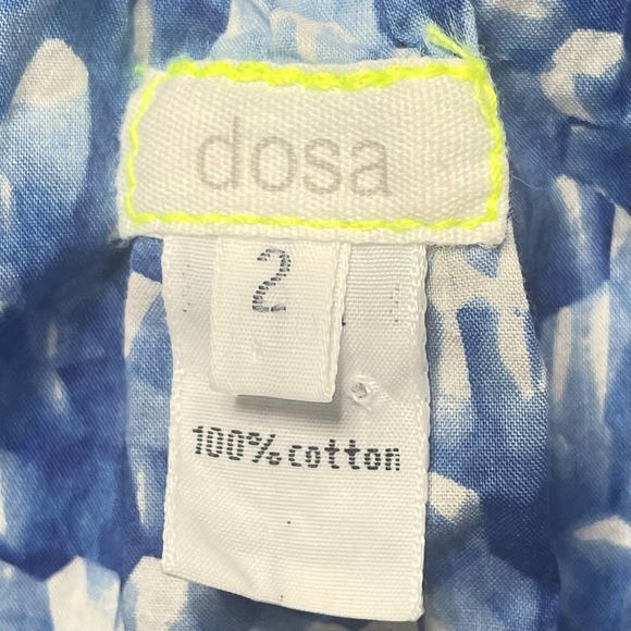 DOSA blue & white dress (drawstring back), size 2 (Small) - Picture 4 of 5